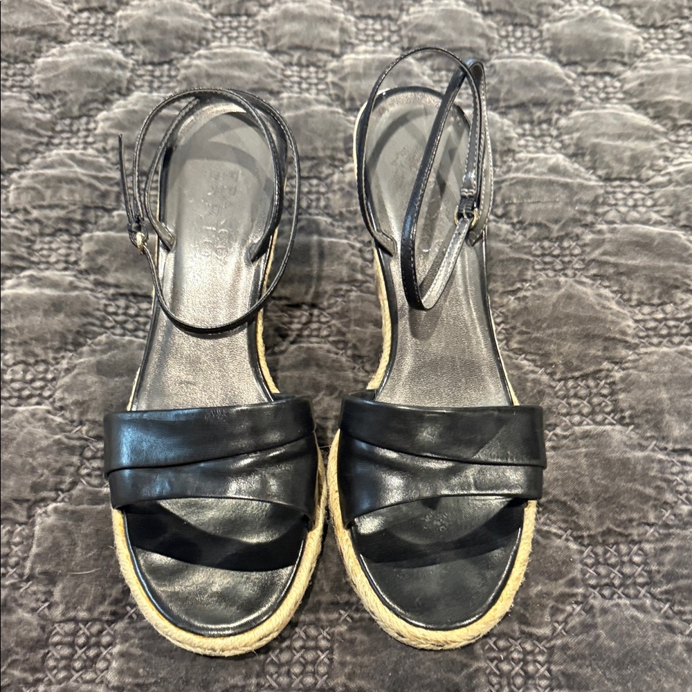 Franco Sarto Black Espadrille Sandals 8.5